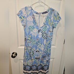 Lilly Pulitzer Navy and White Floral Dress